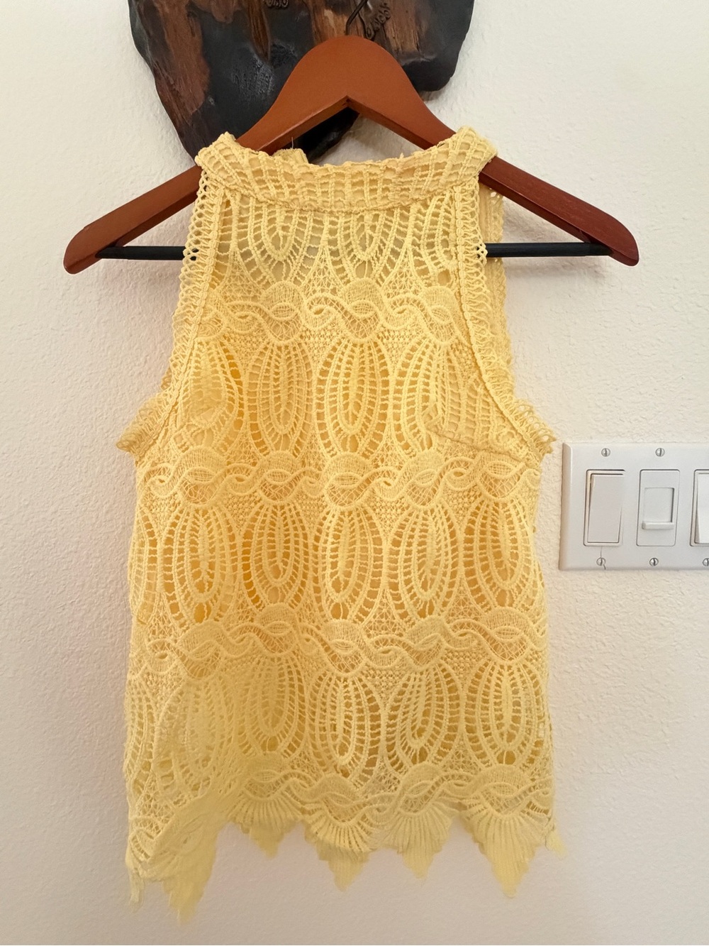 Women’s Yellow Crochet Tank Top